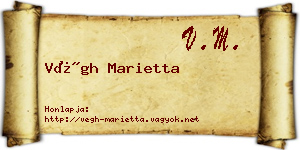 Végh Marietta névjegykártya